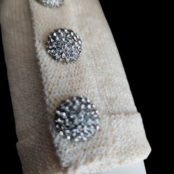 80's Designer Don Sayres for Wellmore Cream Hue Santana Knit Wool & Rayon Dress - Picture 6 of 8